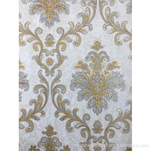 Flower Damask Wallpaper For Interior Wallcovering Decoration